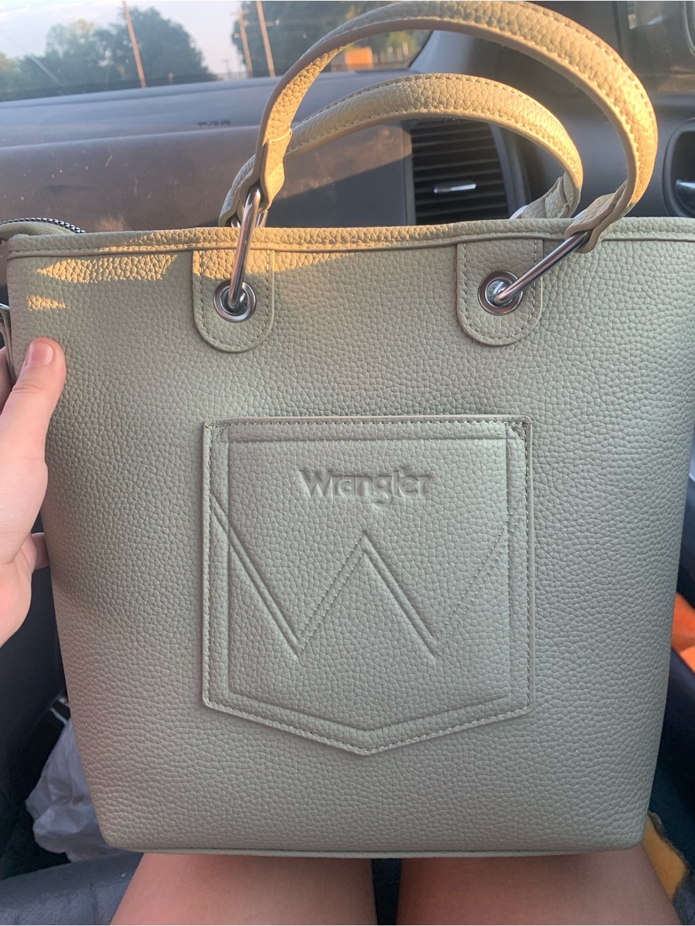Wrangler Sage Green Pebbled Tote